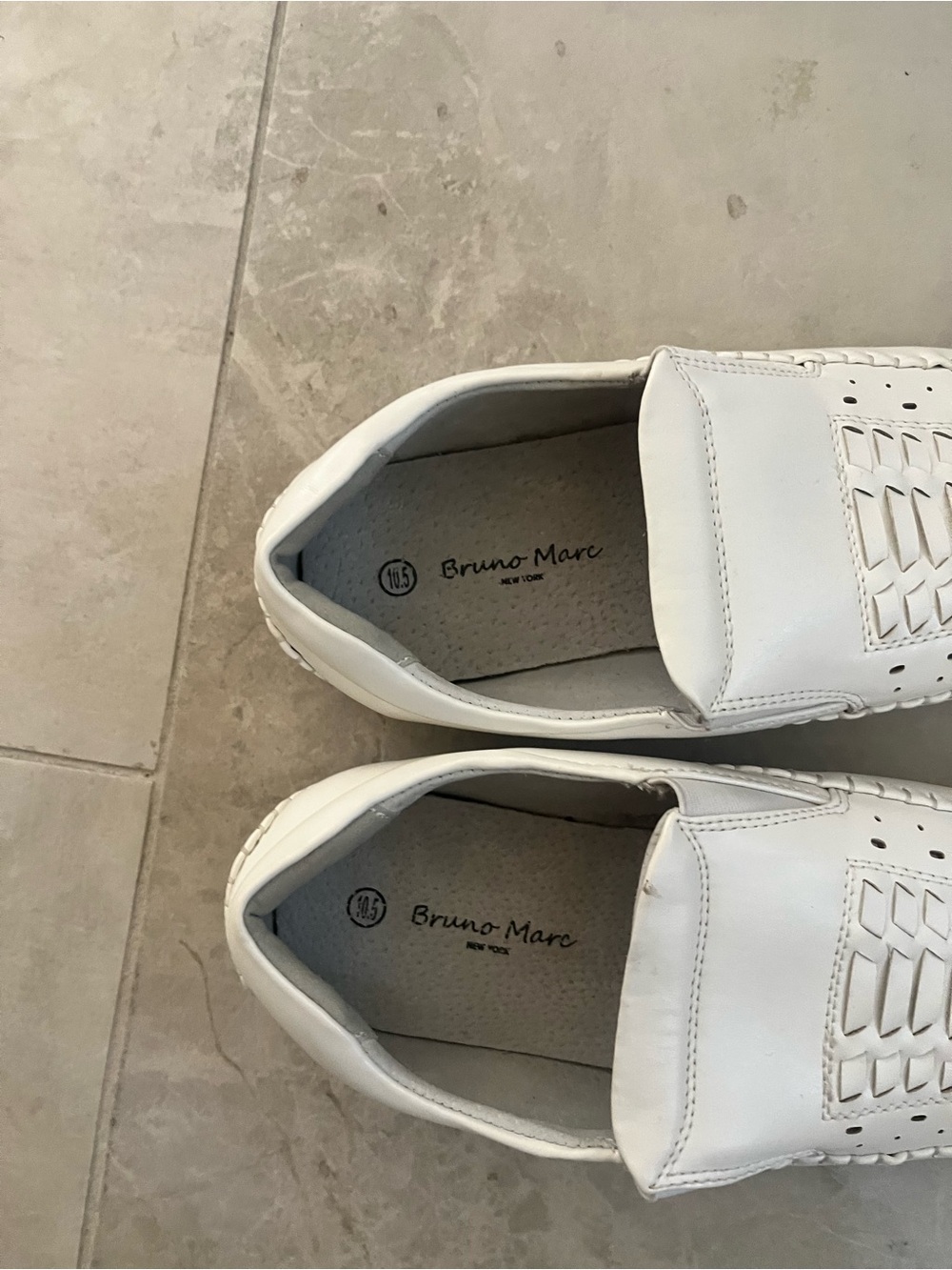 Bruno Marc Men’s White Slip-On Leather Shoes